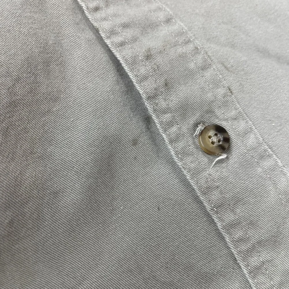 Wrangler Riggs Workwear Button Down Shirt Mens Lg Button Up Pocket Taupe Khaki - Picture 11 of 11